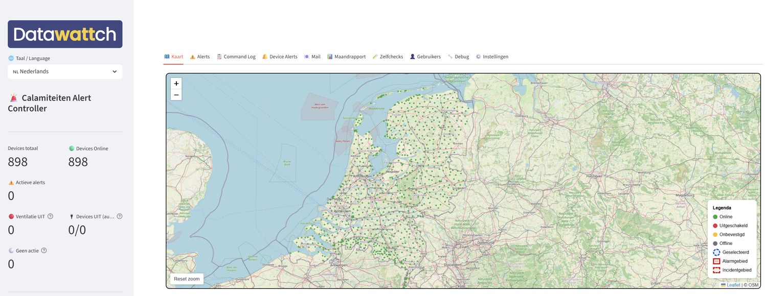 CAC beheerdashboard — kaart met devices